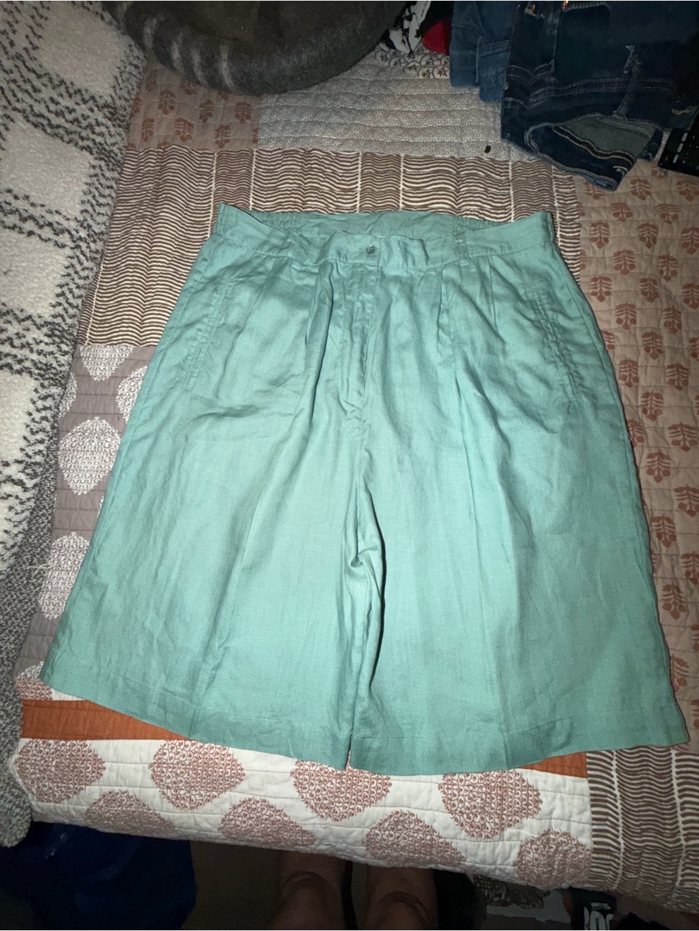 edward Teal 100% Casual Drawstring Shorts
